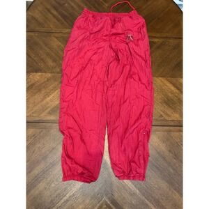 Arkansas Razorbacks Red Nylon Track Pants Vintage XL Windbreaker Joggers 4444A